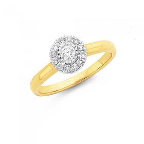 9ct-Diamond-Round-Brilliant-Cut-Halo-Ring on sale