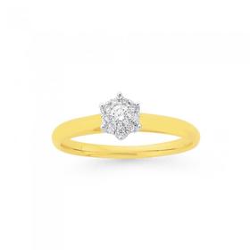 9ct-Gold-Diamond-Cluster-Ring on sale