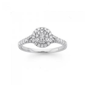 9ct-White-Gold-Diamond-Cluster-Shoulder-Ring on sale