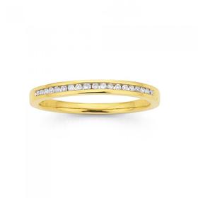 9ct+Gold+Diamond+Channel+Set+Band