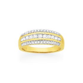 9ct-Gold-Diamond-Three-Row-Band on sale