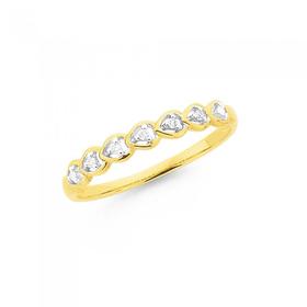 9ct-Gold-Diamond-Multi-Heart-Band on sale