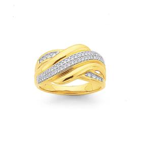 9ct-Diamond-Wide-Crossover-Dress-Ring on sale