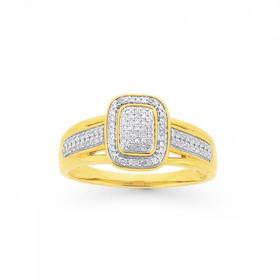 9ct-Diamond-Rectangle-Shape-Dress-Ring on sale