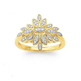 9ct-Diamond-Flower-Ring on sale