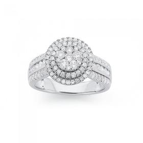 9ct-White-Gold-Diamond-Round-Cluster-Ring on sale