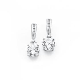 Sterling-Silver-Channel-Set-Cubic-Zirconia-Drop-Earrings on sale