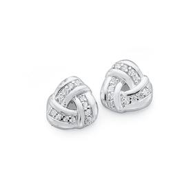 Sterling-Silver-Cubic-Zirconia-Open-Knot-Earrings on sale