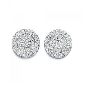 Sterling-Silver-Round-Flat-Pave-Cubic-Zirconia-Studs on sale