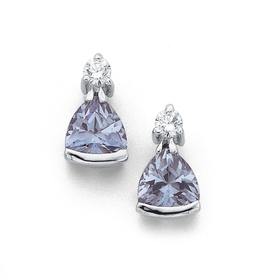 Sterling-Silver-Lavender-Cubic-Zirconia-Earrings on sale