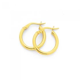 9ct+Gold+2x12mm+Polished+Hoop+Earrings