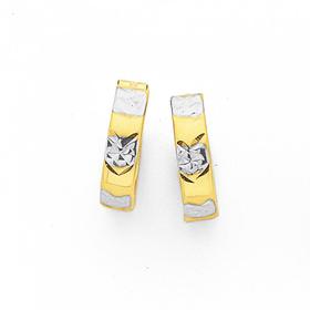 9ct-Two-Tone-Huggie-Earrings on sale