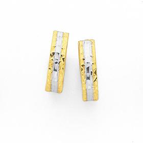 9ct-Two-Tone-Huggie-Earrings on sale