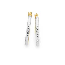 9ct-Two-Tone-15mm-Hoop-Earrings on sale