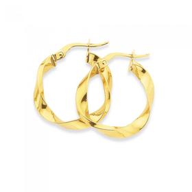 9ct-Ribbon-Twist-Hoops-15mm on sale