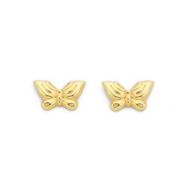 9ct+Gold+Butterfly+Stud+Earrings