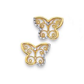 9ct-Two-Tone-Filigree-Butterfly-Stud-Earrings on sale