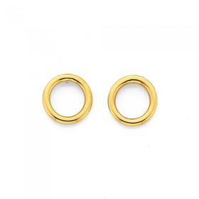 9ct+Gold+Open+Circle+Stud+Earrings