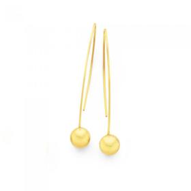 9ct-Wishbone-Hook-Ball-Drop-Earrings on sale