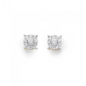 9ct%2C+Diamond+Amazing+Look+Stud+Earrings