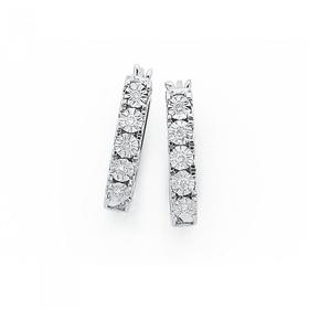 9ct-White-Gold-Diamond-Hoop-Earrings on sale