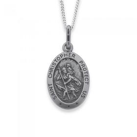 Sterling-Silver-16mm-Oval-St-Christopher-Medal on sale