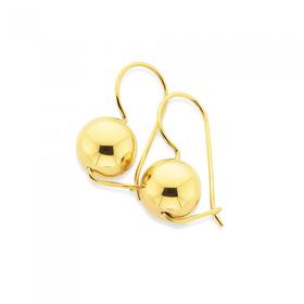 9ct-10mm-Euroball-Earrings on sale