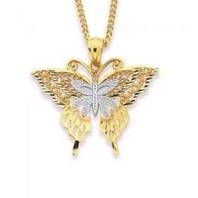 9ct-Two-Tone-Butterfly-Pendant on sale