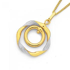 9ct-Two-Tone-Stardust-Double-Ring-Pendant on sale