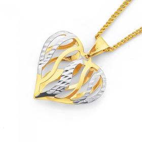 9ct-Two-Tone-Caged-Heart-Pendant on sale