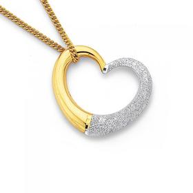 9ct-Two-Tone-Stardust-Floating-Heart-Pendant on sale