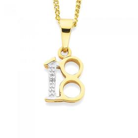 9ct-Diamond-Number-18-Pendant on sale