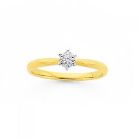 9ct-Diamond-Solitaire-Ring on sale