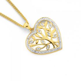 9ct-Gold-Diamond-Tree-of-Life-Heart-Pendant on sale