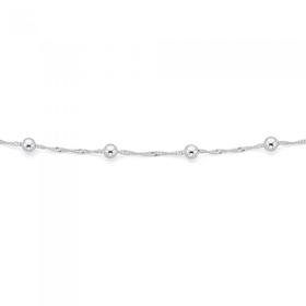 Silver-45cm-Rope-Ball-Necklace on sale