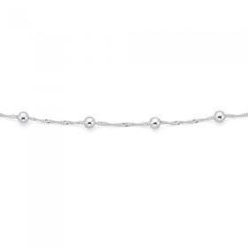 Sterling-Silver-45cm-Rope-Ball-Necklace on sale