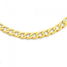 9ct-Gold-55cm-Solid-Bevelled-Curb-Chain on sale