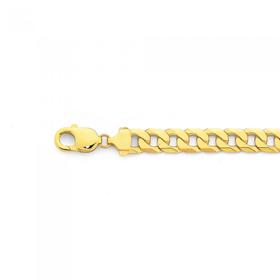 9ct-Gold-22cm-Solid-Curb-Gents-Bracelet on sale