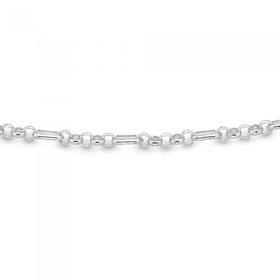 Sterling-Silver-19cm-Belcher-Figaro-Bracelet on sale