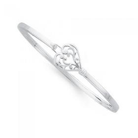 Sterling-Silver-Filigree-Heart-Hook-Bangle on sale