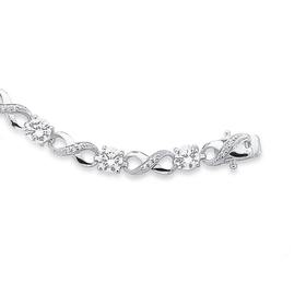 Silver-Cubic-Zirconia-And-Infinity-Bracelet on sale