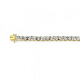 9ct+Gold+Diamond+Tennis+Bracelet