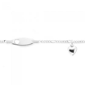 Silver-Heart-ID-Charm-Bracelet on sale