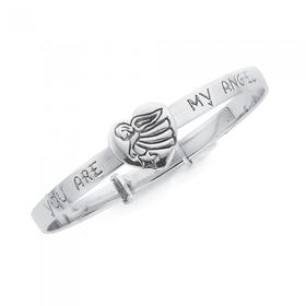 Silver-You-Are-My-Angel-Bangle on sale