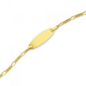 9ct-Gold-16cm-31-Figaro-Id-Bracelet on sale