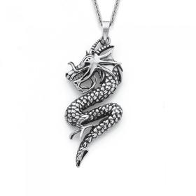 Sterling+Silver+Dragon+Gents+Pendant