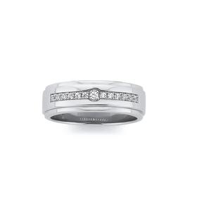 Sterling+Silver+Channel+Set+Cubic+Zirconia+Line+Ring