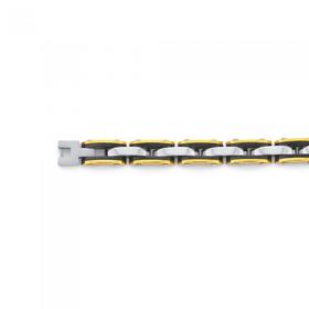 Stainless-Steel-Three-Tone-Link-Mens-Bracelet on sale
