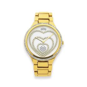 Elite+Ladies+Gold+Tone+Watch