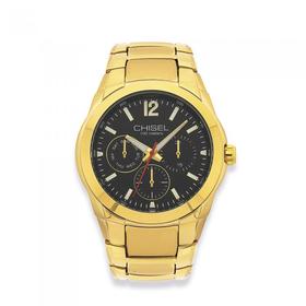 Chisel+Mens+Gold+Tone+Watch